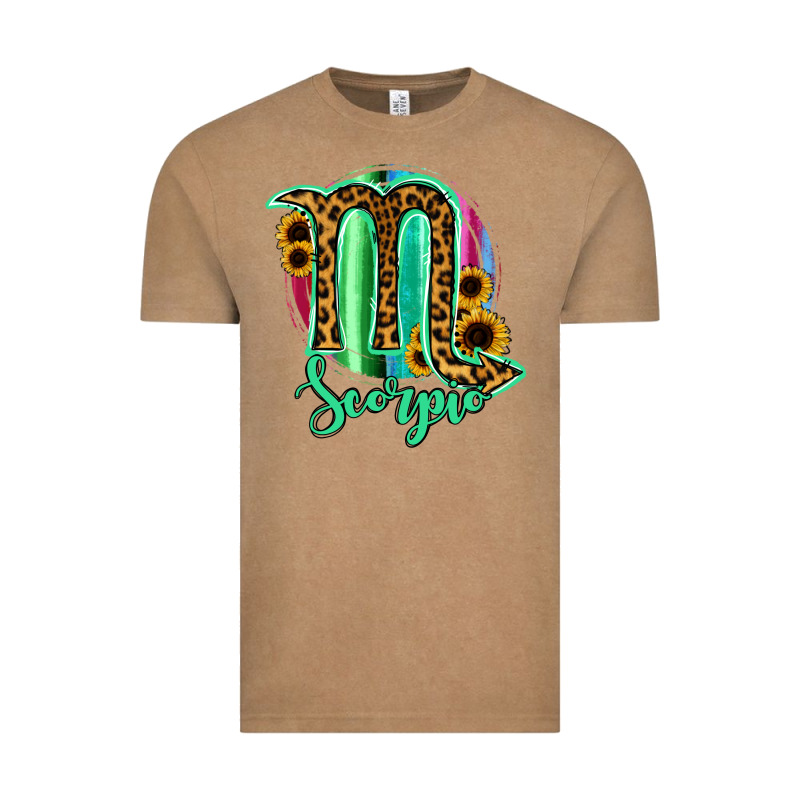 Scorpio Zodiac Sign Sunflower Leopard Serape Vintage Tee by RanaPortraitStore | Teevron