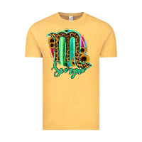Vintage Mustard Scorpio Zodiac Sign Sunflower Leopard Serape Vintage Tee - RanaPortraitStore
