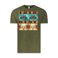 Vintage Olive native american aztec seamless pattern 3 Vintage Tee - BundleAndBundleShop