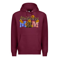 Burgundy military mom with soldier boots Premium Hoodie - Artiststas