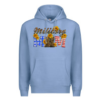 Colony Blue military mom with soldier boots Premium Hoodie - Artiststas