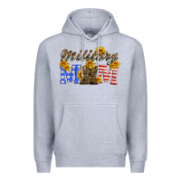Heather Grey military mom with soldier boots Premium Hoodie - Artiststas