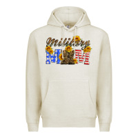 Oatmeal Heather military mom with soldier boots Premium Hoodie - Artiststas