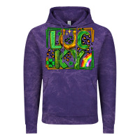 Cloud Purple lucky horseshoe st patricks day leopard frame Vintage Hoodie - LillyAllenDesigns