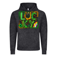 Vintage Black lucky horseshoe st patricks day leopard frame Vintage Hoodie - LillyAllenDesigns