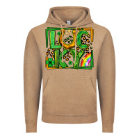 Vintage Coffee lucky horseshoe st patricks day leopard frame Vintage Hoodie - LillyAllenDesigns