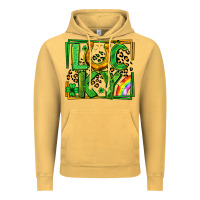 Vintage Mustard lucky horseshoe st patricks day leopard frame Vintage Hoodie - LillyAllenDesigns