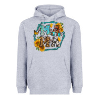 Heather Grey sunflowers hexagon frame mama Heavyweight Hoodie - Jasminsmagicworld