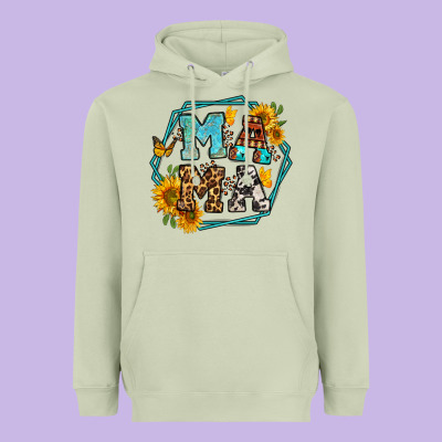 Sunflowers Hexagon Frame Mama Heavyweight Hoodie Designed By Jasminsmagicworld