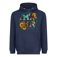 Navy sunflowers hexagon frame mama Heavyweight Hoodie - Jasminsmagicworld