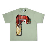 Oil Green farm life alphabet lowercase letters r Urban Heavy Tee - BundleAndBundleShop