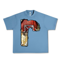 Pebble Blue farm life alphabet lowercase letters r Urban Heavy Tee - BundleAndBundleShop