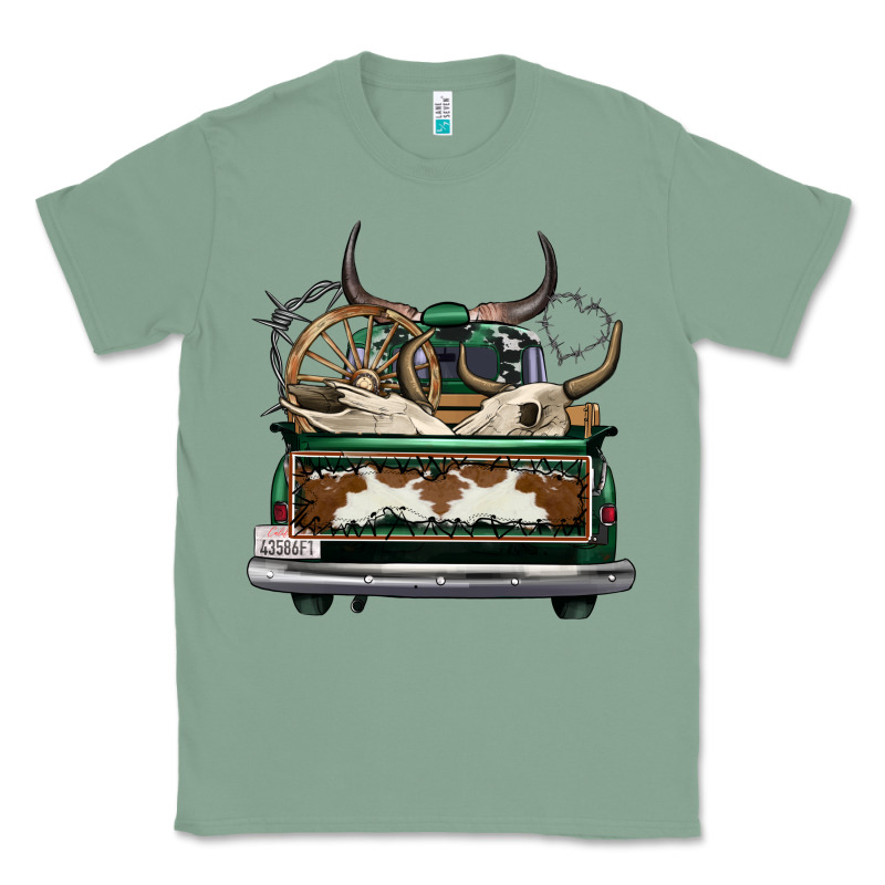 Cowhide And Hunter Truck Olivia Classic Tee by OliviaCreatesArt | Teevron