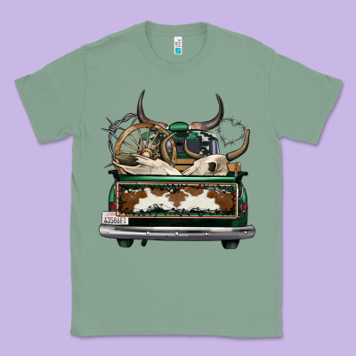 Cowhide And Hunter Truck Olivia Classic Tee Designed By Oliviacreatesart