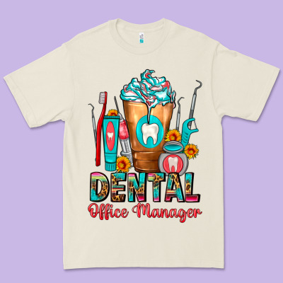 Dental Office Manager Cold Drink Frappe Premium Tee Designed By Fadigitalartstudio