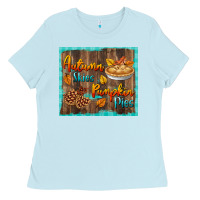 Autumn Skies Pumpkin Pies Tumbler Ladies Tee | Teevron