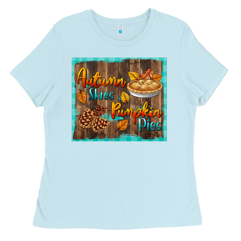 Autumn Skies Pumpkin Pies Tumbler Ladies Tee by BundleAndBundleShop | Teevron