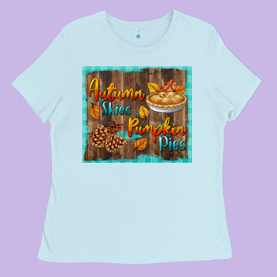 Autumn Skies Pumpkin Pies Tumbler Ladies Tee Designed By Bundleandbundleshop