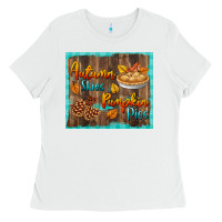 White autumn skies pumpkin pies tumbler Ladies Tee - BundleAndBundleShop