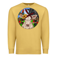 Antique Gold Christmas Charolais Calf Black Angus Bull And Roos Premium Sweatshirt - RanaPortraitStore
