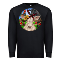 Black Christmas Charolais Calf Black Angus Bull And Roos Premium Sweatshirt - RanaPortraitStore