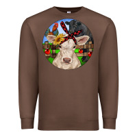 Chestnut Christmas Charolais Calf Black Angus Bull And Roos Premium Sweatshirt - RanaPortraitStore
