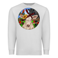 Dove Grey Christmas Charolais Calf Black Angus Bull And Roos Premium Sweatshirt - RanaPortraitStore