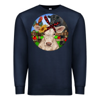 Navy Christmas Charolais Calf Black Angus Bull And Roos Premium Sweatshirt - RanaPortraitStore