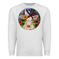Oatmeal Heather Christmas Charolais Calf Black Angus Bull And Roos Premium Sweatshirt - RanaPortraitStore