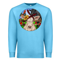 Ocean Blue Christmas Charolais Calf Black Angus Bull And Roos Premium Sweatshirt - RanaPortraitStore