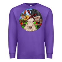 Purple Christmas Charolais Calf Black Angus Bull And Roos Premium Sweatshirt - RanaPortraitStore