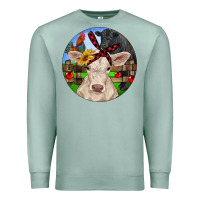 Seafoam Christmas Charolais Calf Black Angus Bull And Roos Premium Sweatshirt - RanaPortraitStore