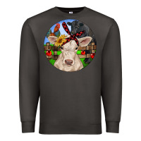 Smoke Christmas Charolais Calf Black Angus Bull And Roos Premium Sweatshirt - RanaPortraitStore