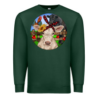 Sports Green Christmas Charolais Calf Black Angus Bull And Roos Premium Sweatshirt - RanaPortraitStore