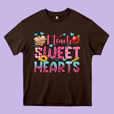I Teach Sweet Hearts Olivia Heavy Core Tee Designed By Oliviacreatesart