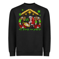 Black with god all things are possible santa baby jesus Heavyweight Sweatshirt - Jasminsmagicworld