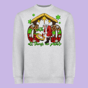 With God All Things Are Possible Santa Baby Jesus Heavyweight Sweatshirt Designed By Jasminsmagicworld