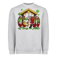 Heather Grey with god all things are possible santa baby jesus Heavyweight Sweatshirt - Jasminsmagicworld