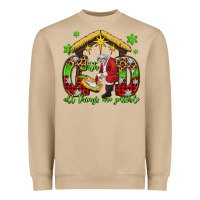 Mushroom with god all things are possible santa baby jesus Heavyweight Sweatshirt - Jasminsmagicworld