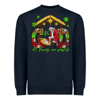 Navy with god all things are possible santa baby jesus Heavyweight Sweatshirt - Jasminsmagicworld