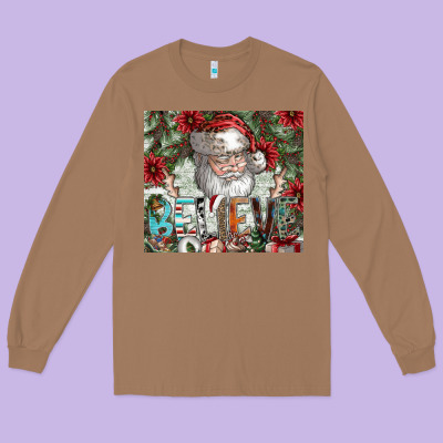 Believe Long Sleeve Tee Designed By Cowhidedigitalart
