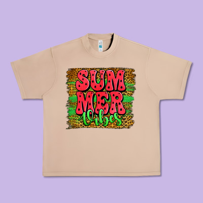 Summer Vibes Watermelon Leopard Background Urban Heavy Tee Designed By Jasminsmagicworld