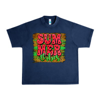 Navy summer vibes watermelon leopard background Urban Heavy Tee - Jasminsmagicworld