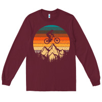 Burgundy mountainbike downhill retro vintage gift   mountain bike Long Sleeve Tee - DesigneFamous