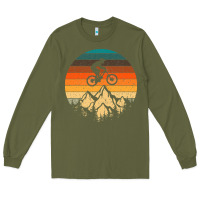 Army Green mountainbike downhill retro vintage gift   mountain bike Long Sleeve Tee - DesigneFamous