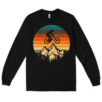 Black mountainbike downhill retro vintage gift   mountain bike Long Sleeve Tee - DesigneFamous