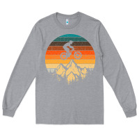 Heather Grey mountainbike downhill retro vintage gift   mountain bike Long Sleeve Tee - DesigneFamous