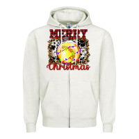 Oatmeal Heather ornament merry christmas Zipper Hoodie - RanaPortraitStore