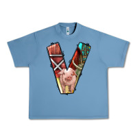 Pebble Blue farm life alphabet lowercase letters v Urban Heavy Tee - BundleAndBundleShop