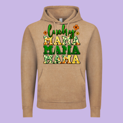 Lucky Mama Mama Mama  St. Patrick's Vintage Hoodie Designed By Lillyallendesigns